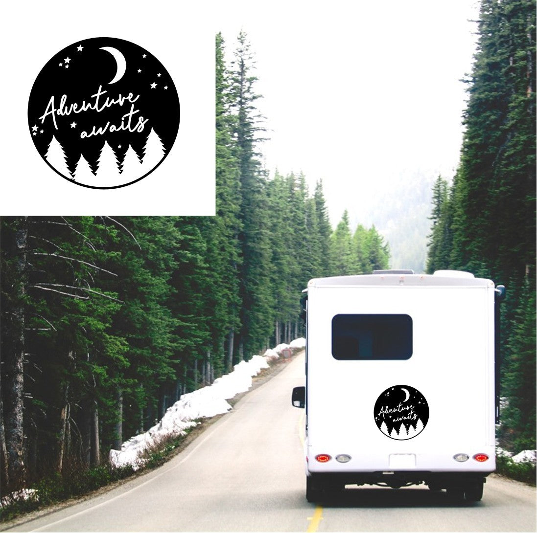 Adventure Awaits Caravan Sticker