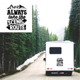 Always Take The Scenic Route Caravan Sticker