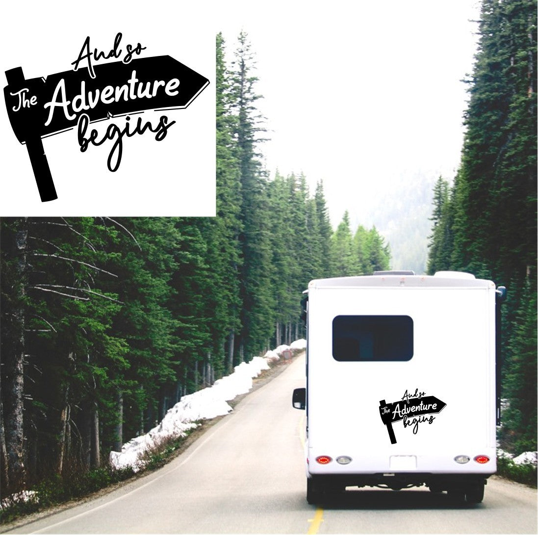 And So The Adventure Begins Caravan Sticker