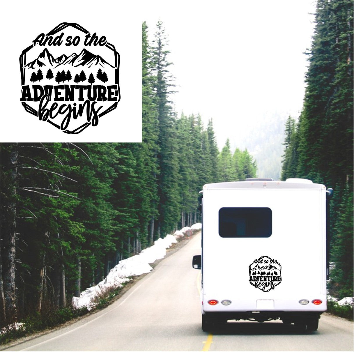 And So The Adventure Begins Caravan Sticker