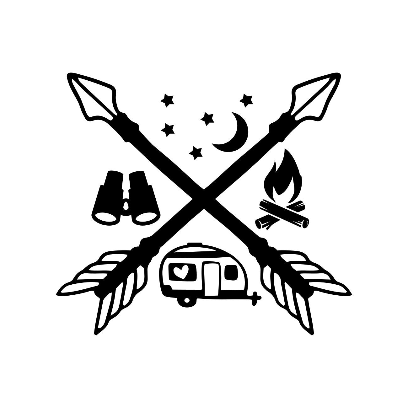 Camping Icons Caravan Decal