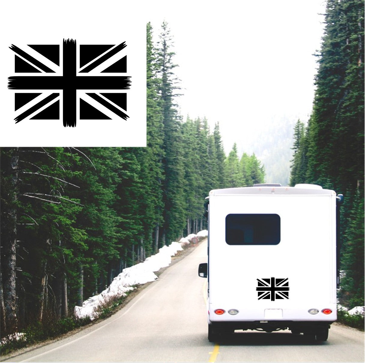Union Jack Distressed  Flag Caravan Decal