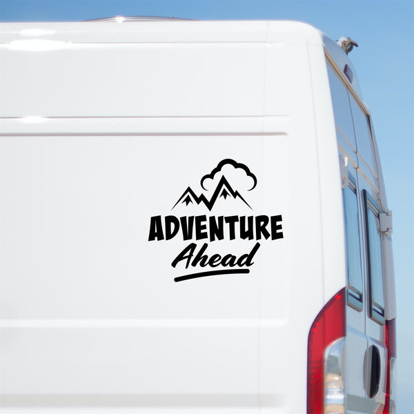 Adventure Ahead Large Camper Van Caravan Sticker