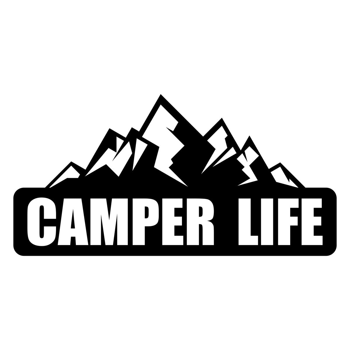 Camper Life Mountain Car Sticker