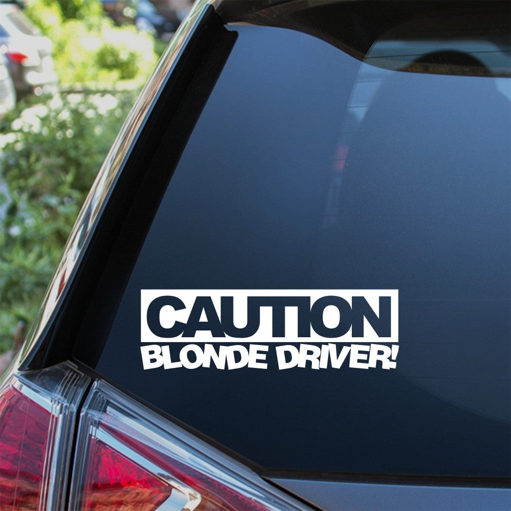 Caution Blonde Driver Car Sticker Decal