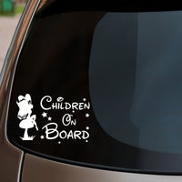 Children On Board Sticker fitted on car rear window
