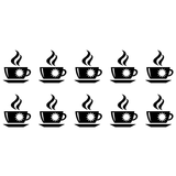 Coffee Tea Cup  Wall Tile 10 Stickers