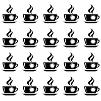 Coffee Tea Cup  Wall Tile 20 Stickers
