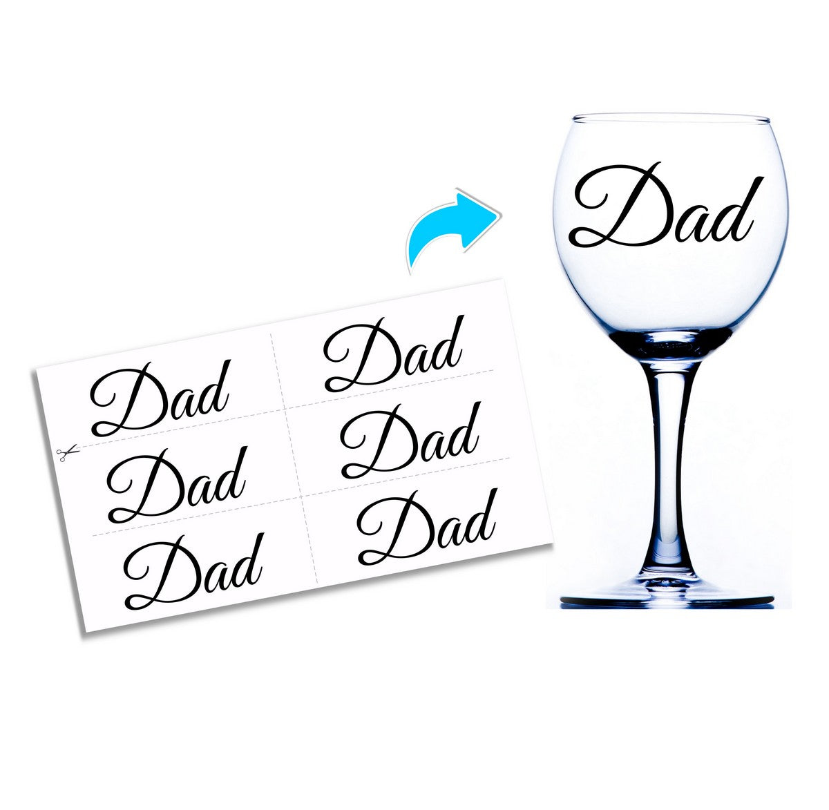 Dad Wine Glass Stickers