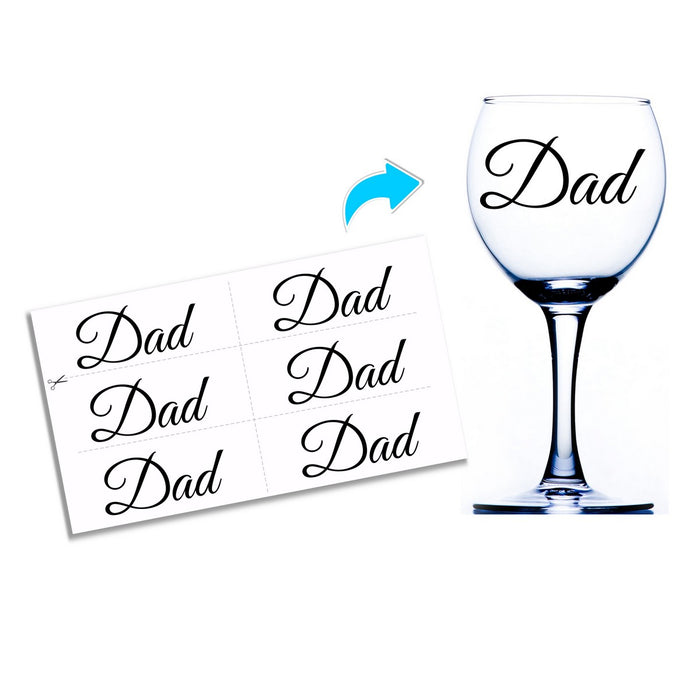 Dad Wine Glass Stickers