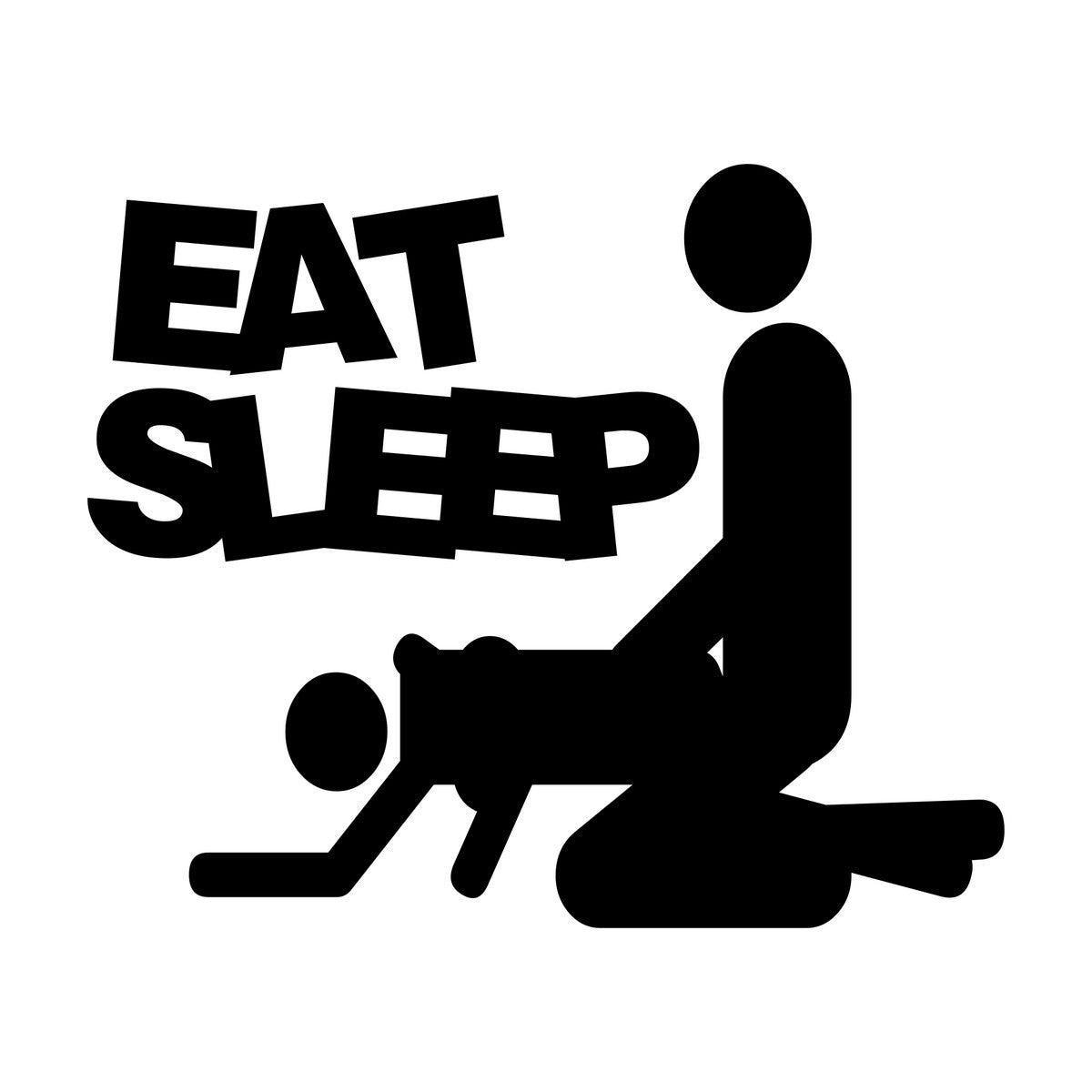 Eat Sleep Doggy Car Sticker