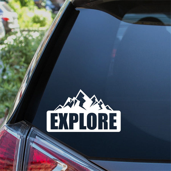 Explore Mountain Car Sticker