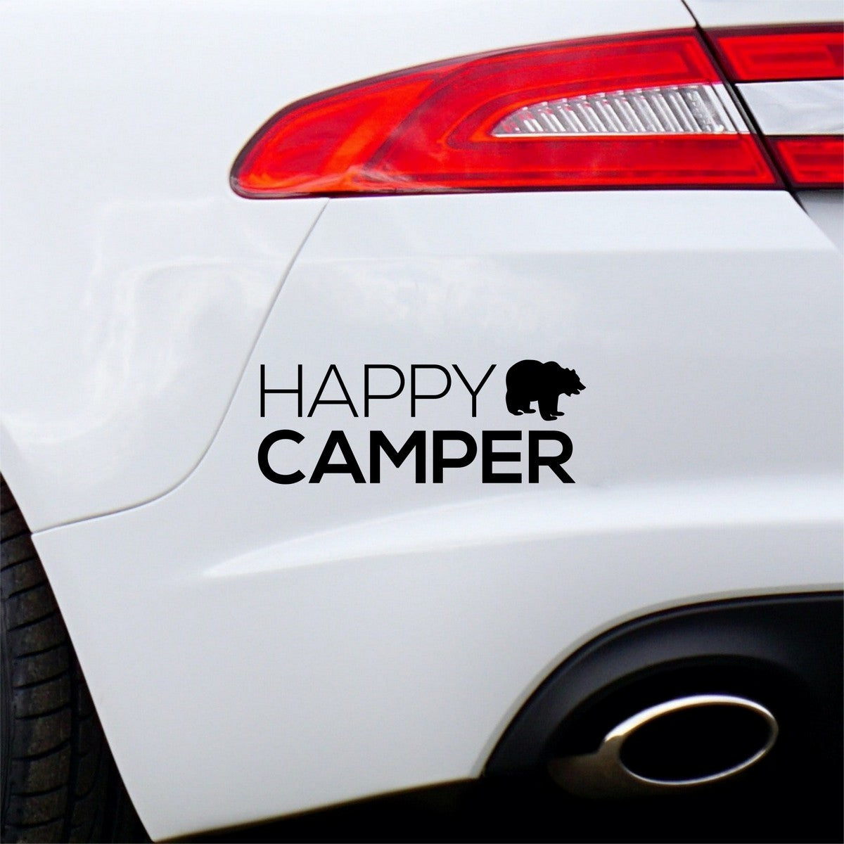 Happy Camper Bear Car Sticker