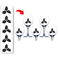 Holly Wine Glass Stickers