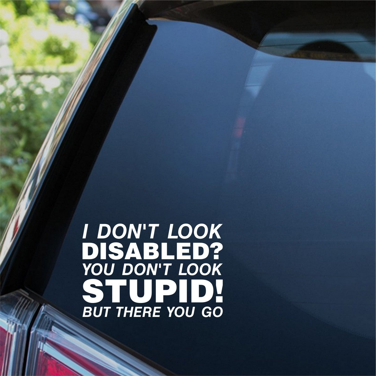 I Don't Look Disabled? You Don't Look Stupid But There You Go Car Sticker
