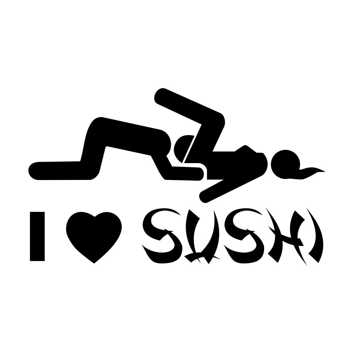 I Love Sushi Car Sticker