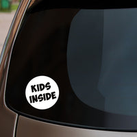 Kids Inside Sticker fitted on car rear window
