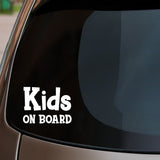 Kids On Board Sticker fitted on car rear window