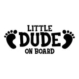 Little Dude On Board Baby Feet Car Sticker