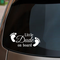 Little Dude On Board Car Sticker Fitted On Rear Window