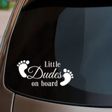 Little Dudes On Board Car Sticker Fitted On Rear Window