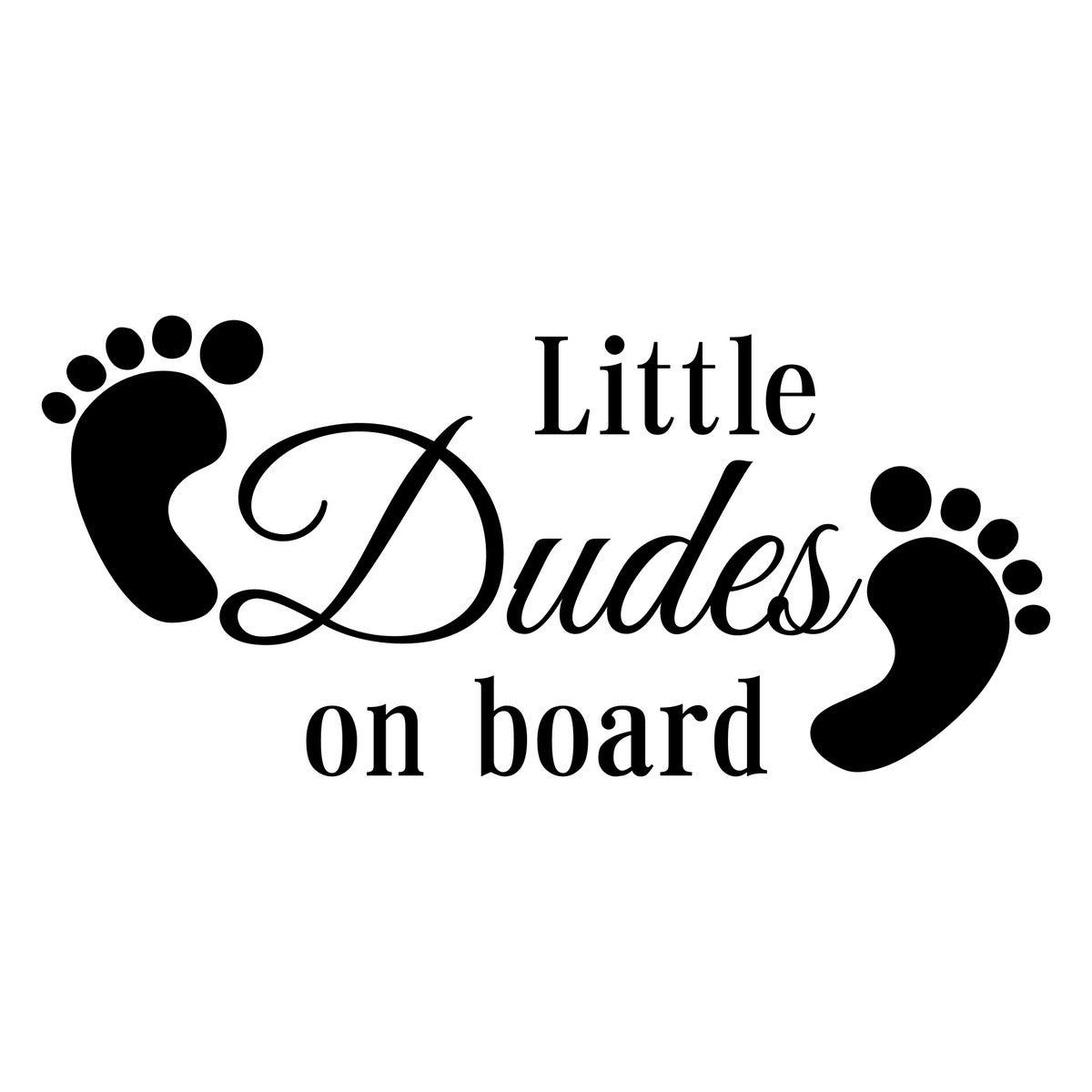 Little Dudes On Board Baby Feet Car Sticker