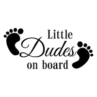 Little Dudes On Board Baby Feet Car Sticker