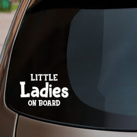Little Ladies On Board Sticker fitted on car rear window