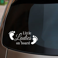 Little Ladies On Board Car Sticker Fitted On Rear Window