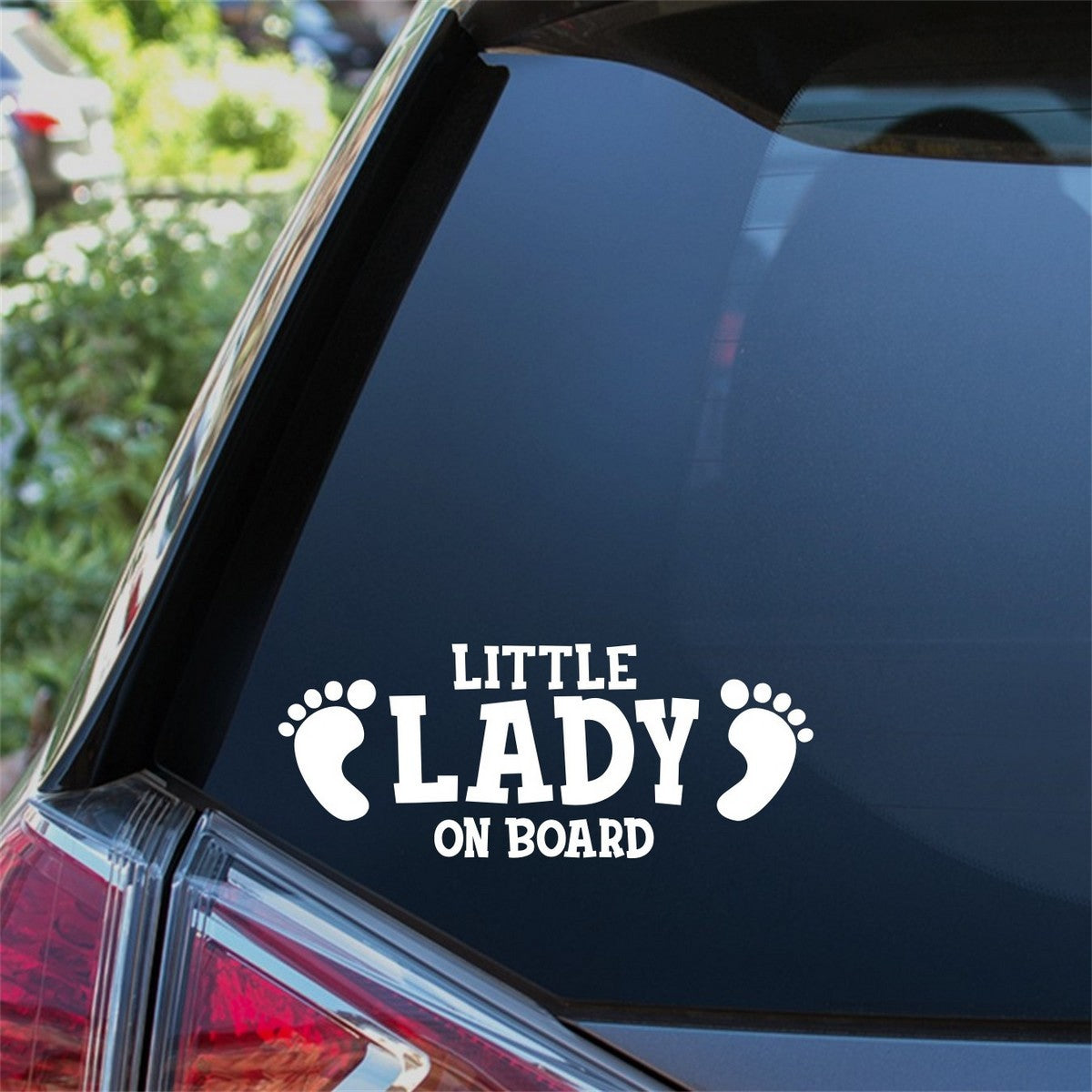 Little Lady On Board Baby Feet Car Sticker