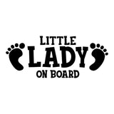 Little Lady On Board Baby Feet Car Sticker