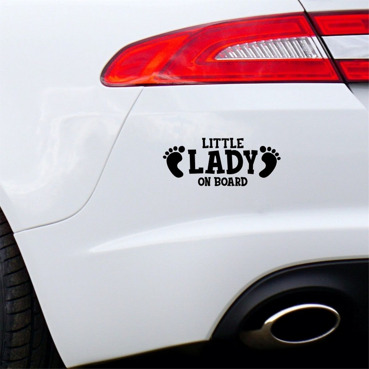 Little Lady On Board Baby Feet Car Sticker