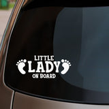 Little Lady On Board Car Sticker Fitted On Rear Window