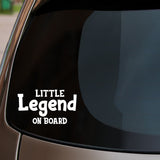 Little Legend On Board Sticker fitted on car rear window