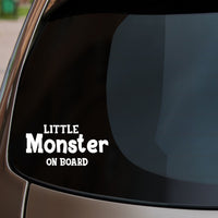 Little Monster On Board Sticker fitted on car rear window