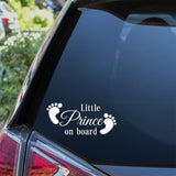 Little Prince On Board Baby Feet Car Sticker
