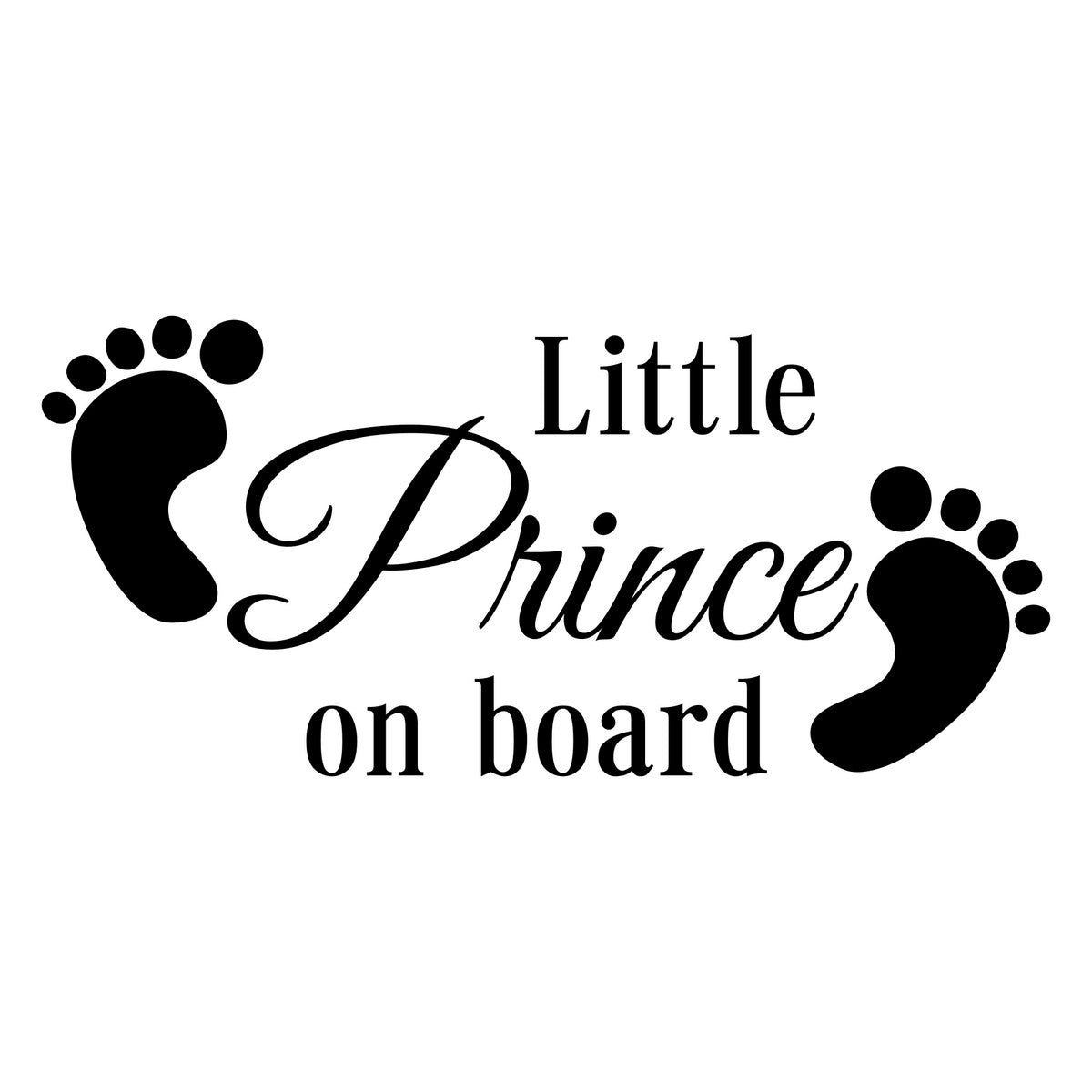 Little Prince On Board Baby Feet Car Sticker