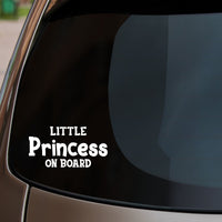 Little Princess On Board Sticker fitted on car rear window