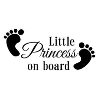 Little Princess On Board Baby Feet Car Sticker