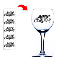 Merry Christmas Wine Glass Stickers