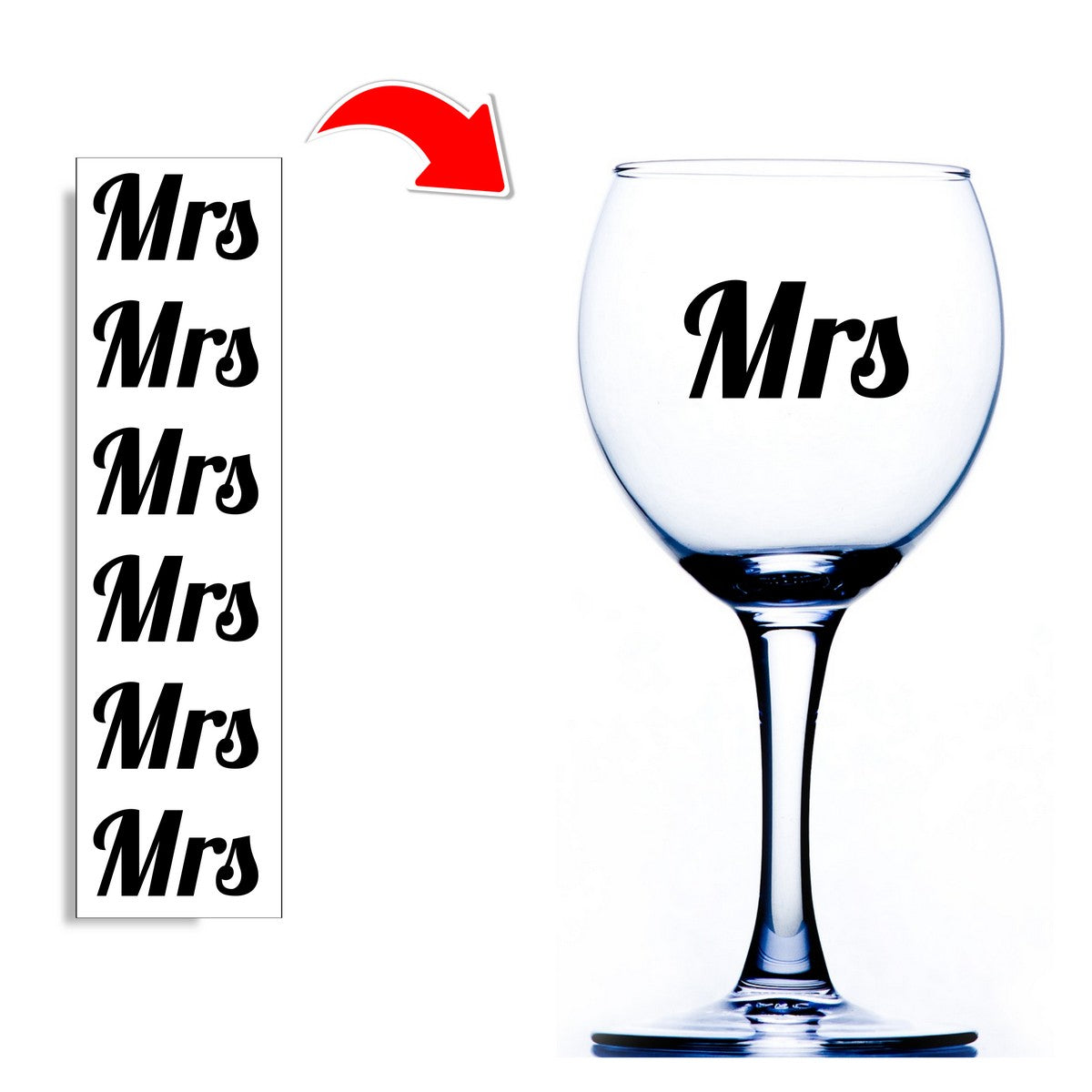 Mrs Wine Glass Stickers