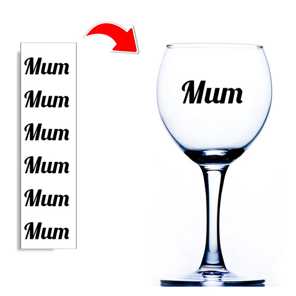 Mum Wine Glass Stickers