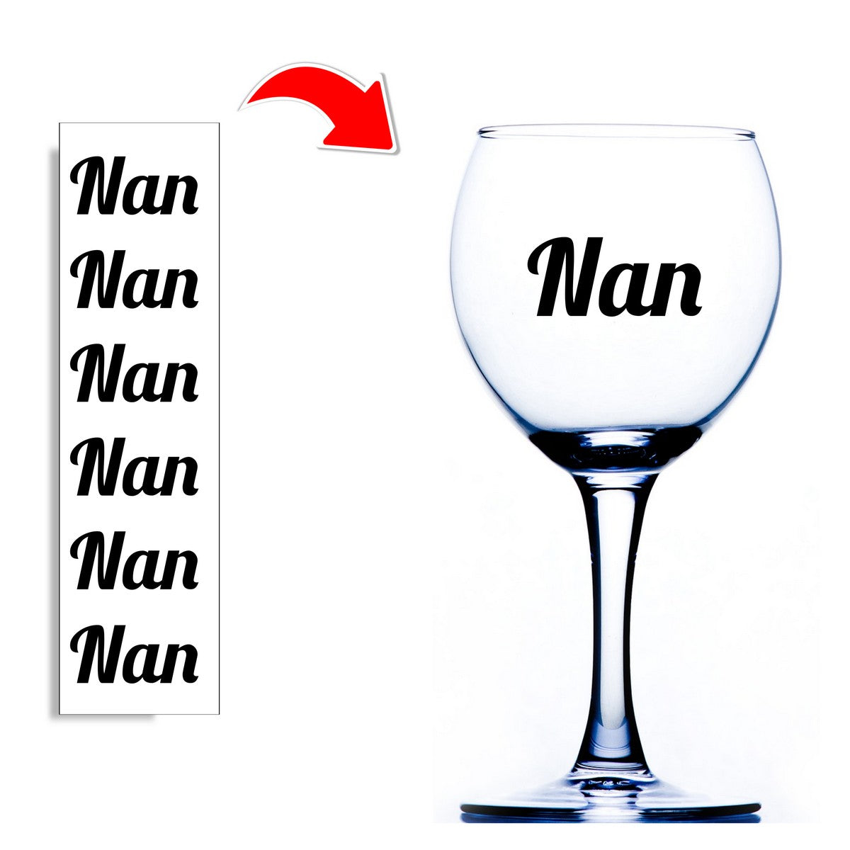 Nan Wine Glass Stickers