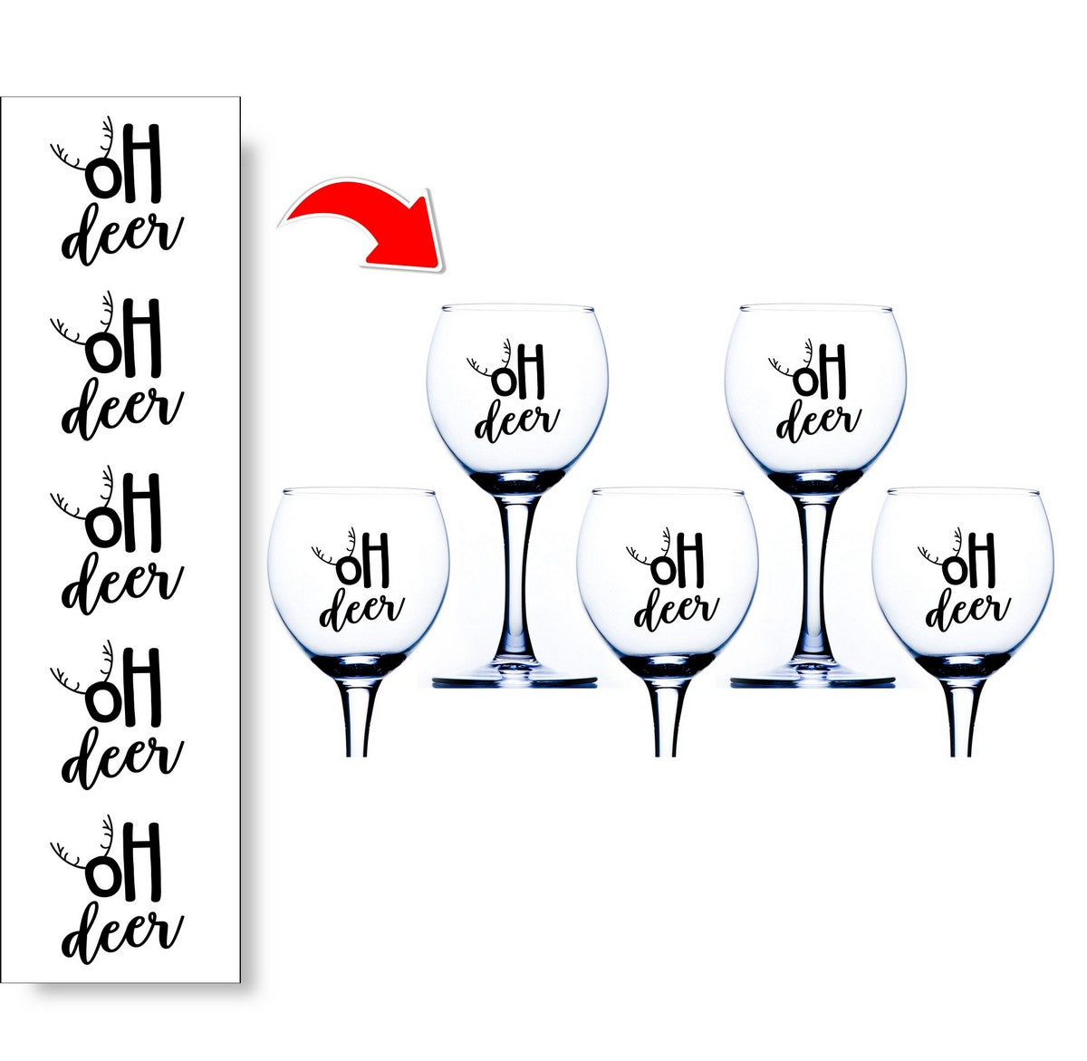 Oh Deer Wine Glass Stickers