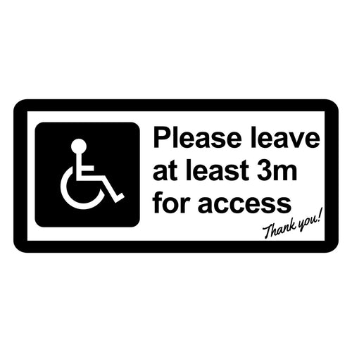 Please Leave At Least 3m For Access Car Sticker