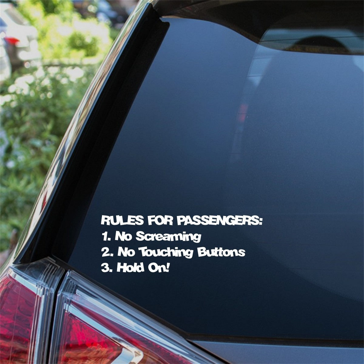Rules For Passengers Car Decal