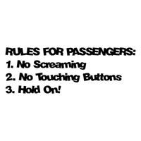 Rules For Passengers Car Sticker