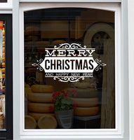 Merry Christmas sticker in shop window