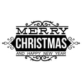 Merry Christmas and Happy New Year Window Shop Decal