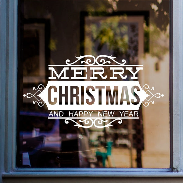 Merry Christmas and Happy New Year Window Sticker